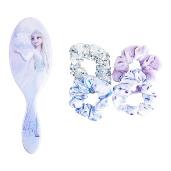 Frozen Princess Elsa Hair Brush For Girls Scrunchies & Detangling Brush 5 Pcs - Picture 4 of 7